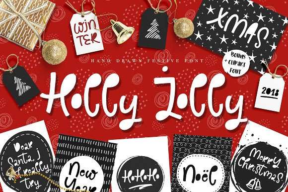HollyJolly时尚手写英文圣诞字体下载1
