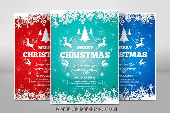 唯美圣诞快乐圣诞节宣传海报设计1