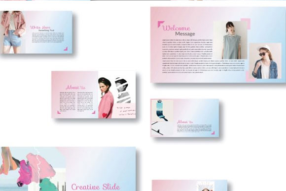 唯美小清新粉色品牌广告推广PowerPoint模板2