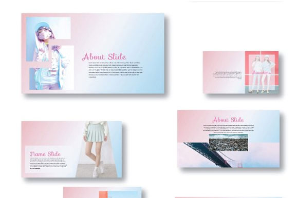 唯美小清新粉色品牌广告推广PowerPoint模板4