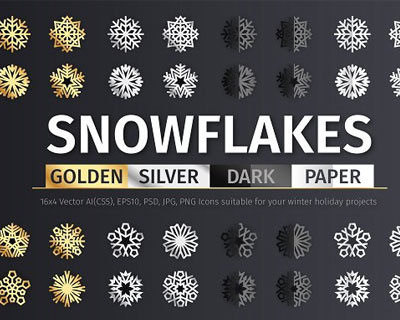 冬季雪花图标设计素材合集