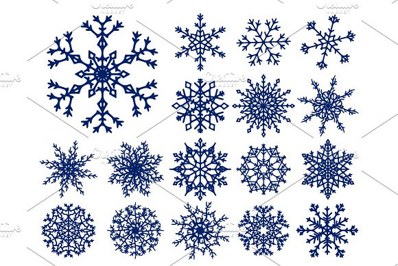 冬季雪花图案图标矢量素材5