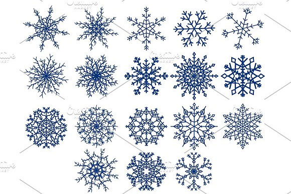 冬季雪花图案图标矢量素材6