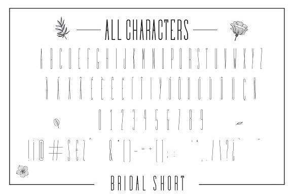 BridalShort纤细个性英文字体9