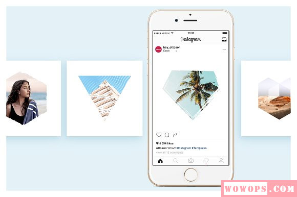 时尚几何形状图形Instagram模板素材8