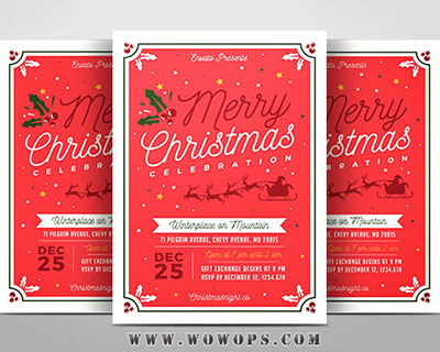 圣诞节庆祝活动传单海报设计模板
