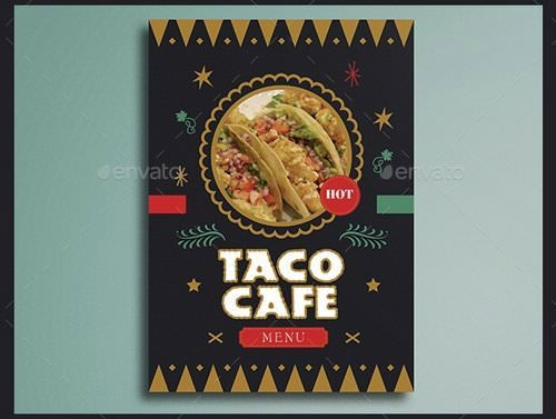 墨西哥餐厅西餐食物菜单PSD模板2
