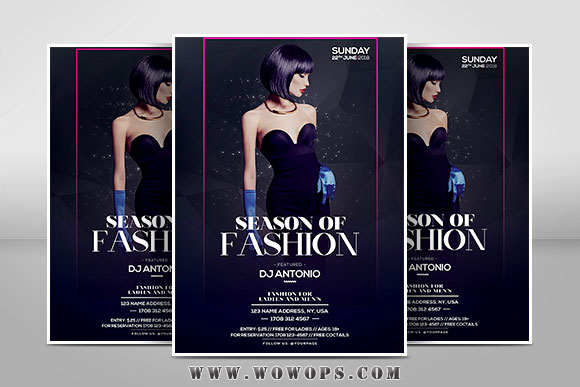 时尚创意服装销售促销时装周海报模板1