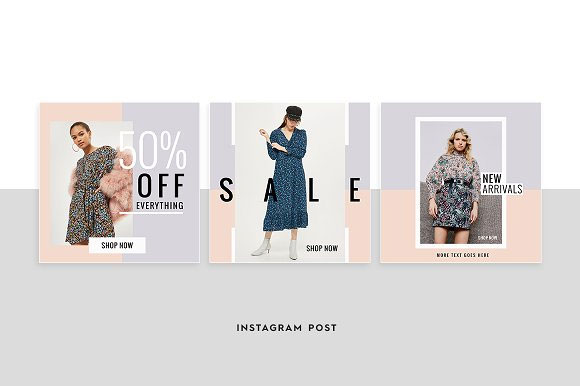 时尚Instagram女性服装促销banner素材3