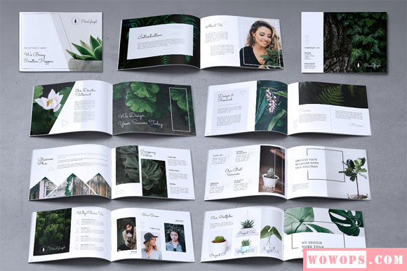 时尚简约园林植物花卉摄影照片风格宣传册设计11
