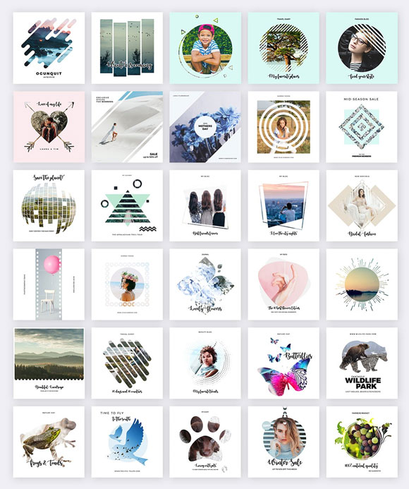 时尚几何图形Instagram社交网页模板素材2