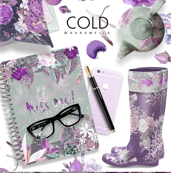 唯美时尚紫色花卉纹理图案背景素材下载2