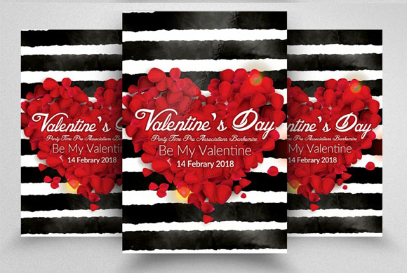浪漫情人节妇女节活动海报设计模板3