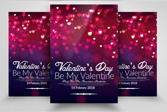 浪漫情人节妇女节活动海报设计模板6