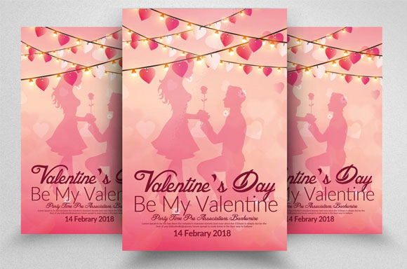 浪漫情人节妇女节活动海报设计模板5