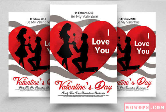 浪漫情人节妇女节活动海报设计模板11