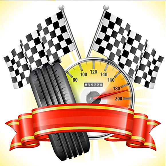 速度运动轮胎赛车旗帜标志图标素材2