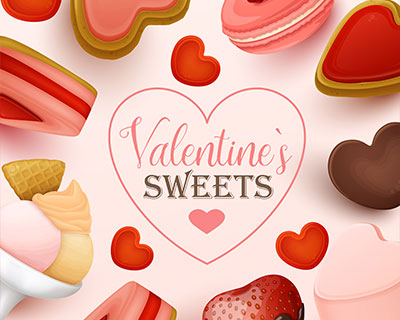 情人节浪漫甜点巧克力活动海报横幅素材