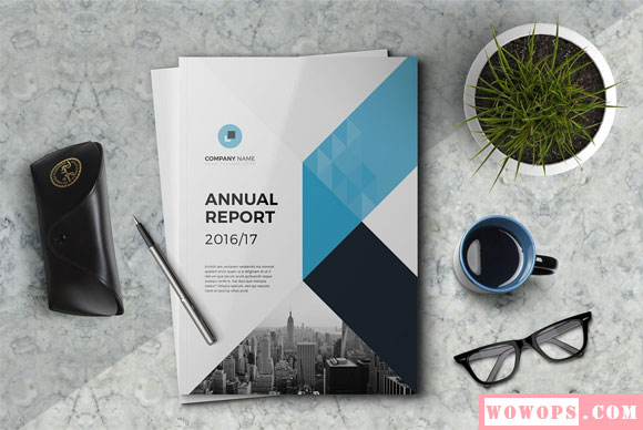 简单创意公司企业年度报告画册模板4