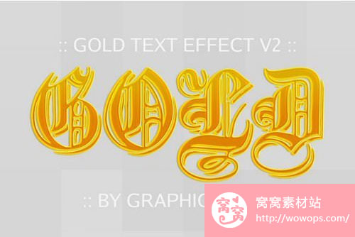 黄金金色字体图层样式素材下载3