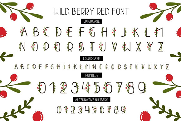 WildBerryBlue小清新英文字体装饰花环背景素材2
