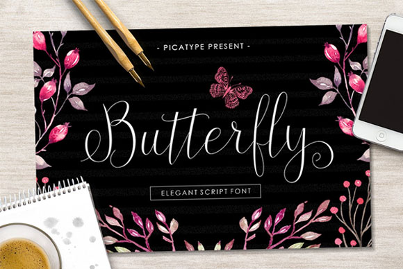 手写Butterfly Bold花式英文字体下载1