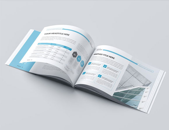 蓝色公司年度报告目录手册画册模板5