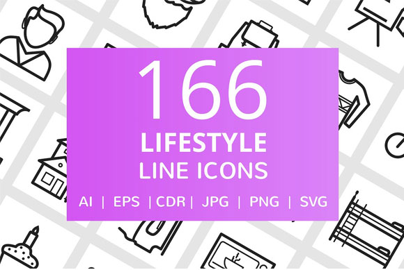 166种生活方式实用图标矢量下载1