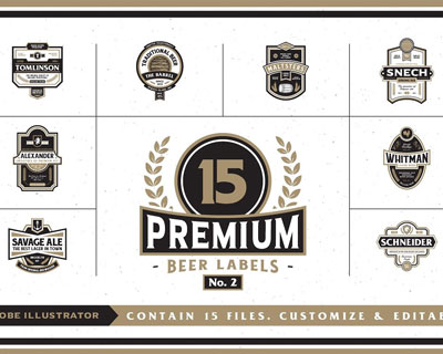 复古创意啤酒标志标签设计素材