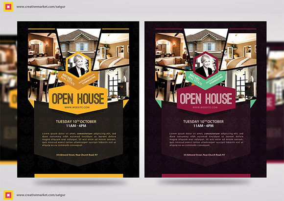创意房地产销售业务推广传单海报设计模板3