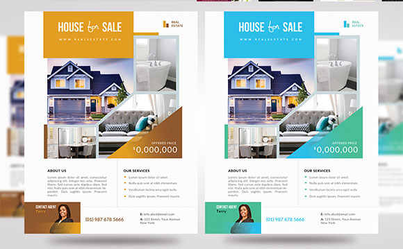 创意房地产销售业务推广传单海报设计模板2