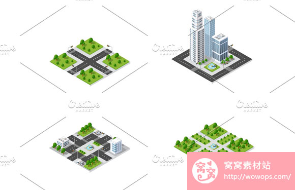 城市摩天大楼效果图概念插画素材下载4