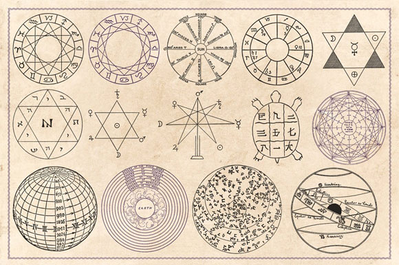 190年份占星术炼金术矢量素材下载8