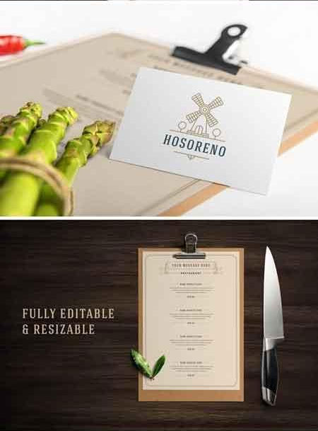 创意餐厅菜单与标志设计素材下载5