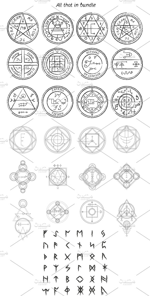 Alchemy英文字体+神圣几何符号素材下载4