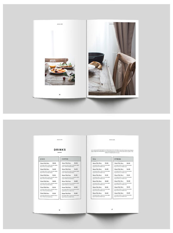 简约大气食品菜单目录画册设计模板5