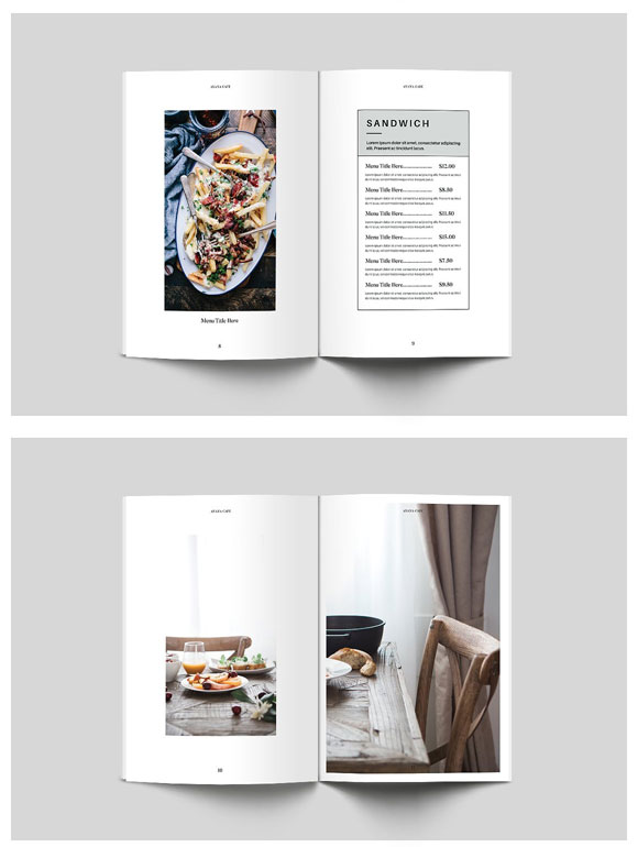 简约大气食品菜单目录画册设计模板4