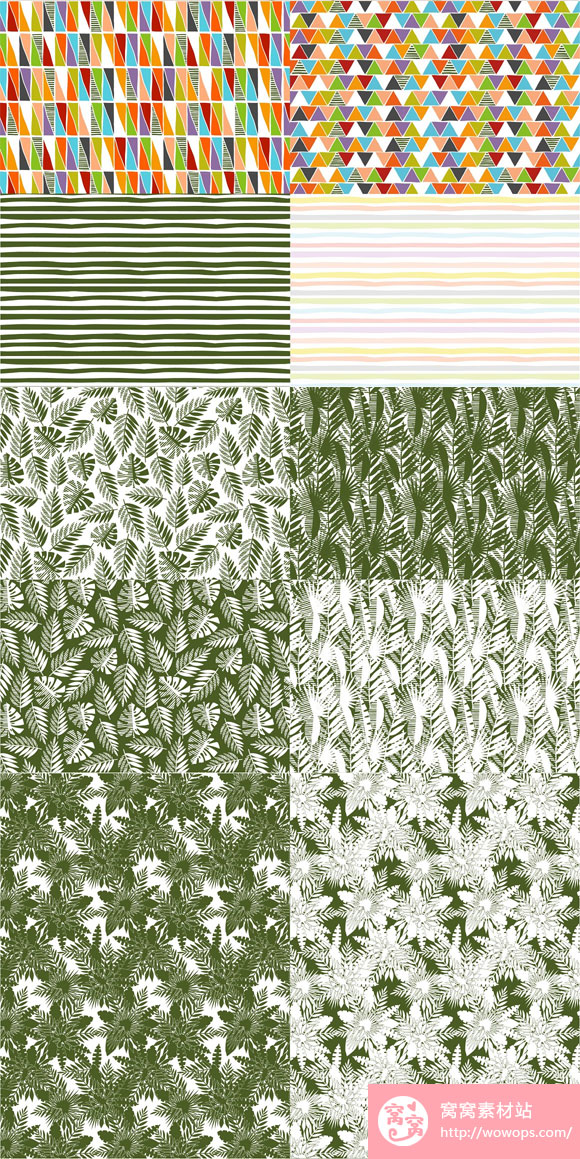 热带植物叶子花卉图案装饰元素背景素材下载6