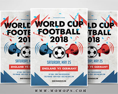 世界杯足球传单海报设计模板