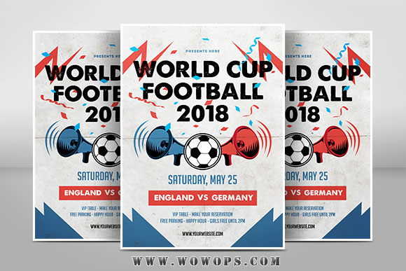 世界杯足球传单海报设计模板1