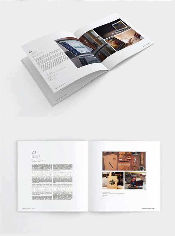 创意艺术方形小册子组合目录设计画册模板2