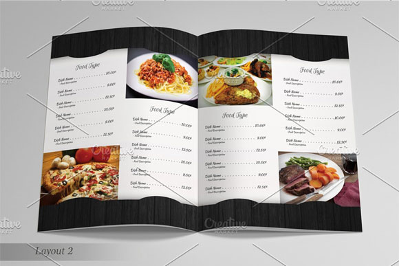 创意优雅典雅餐厅菜单名片设计模板3