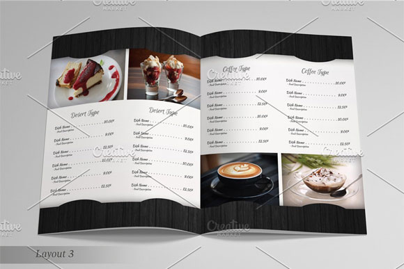 创意优雅典雅餐厅菜单名片设计模板4