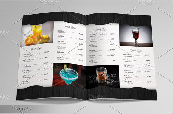 创意优雅典雅餐厅菜单名片设计模板5