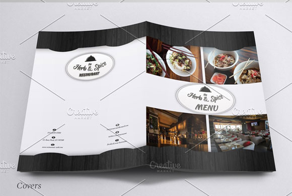 创意优雅典雅餐厅菜单名片设计模板6