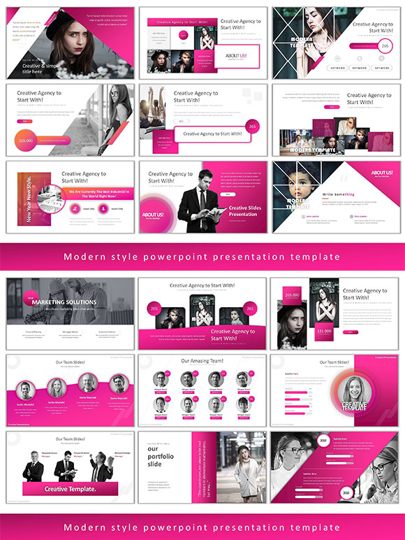 时尚现代企业时装公司PowerPoint演示模板3