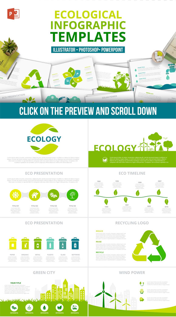 矢量信息图形生态绿色循环图标素材下载3