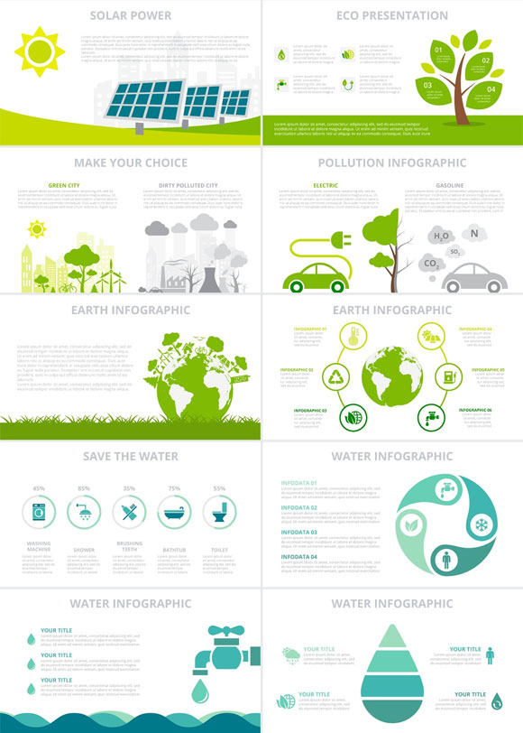 矢量信息图形生态绿色循环图标素材下载4