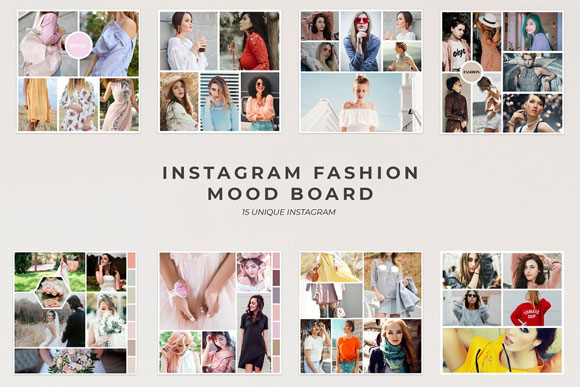 时尚广告品牌展示Instagram照片排版模板1