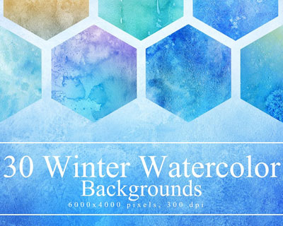 冬季水彩纹理背景图案下载